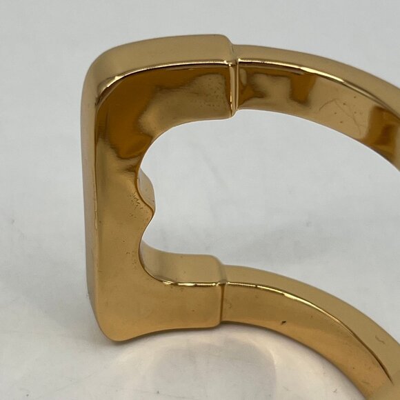 Tory Burch Gold Tone Chunky Cuff Bracelet | Statement Jewelry - Picture 7 of 10